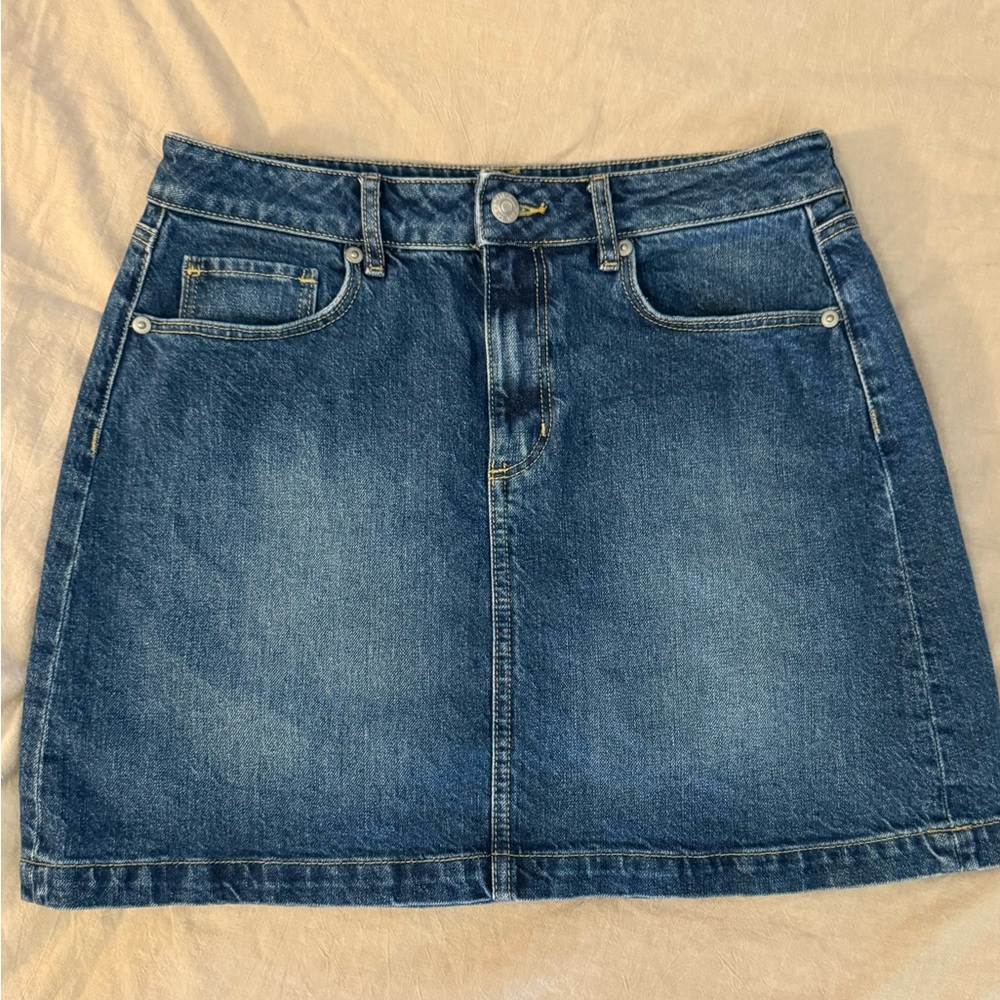 LOFT: Blue Denim Pencil Mini-Skirt